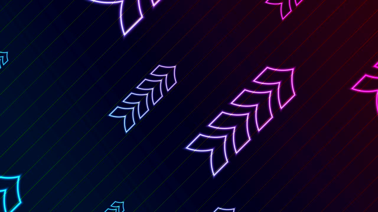azul púrpura abstracto flechas de neón animación de video tecnológico