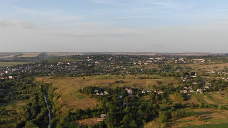 aerial view of a town in the countryside in ukraine