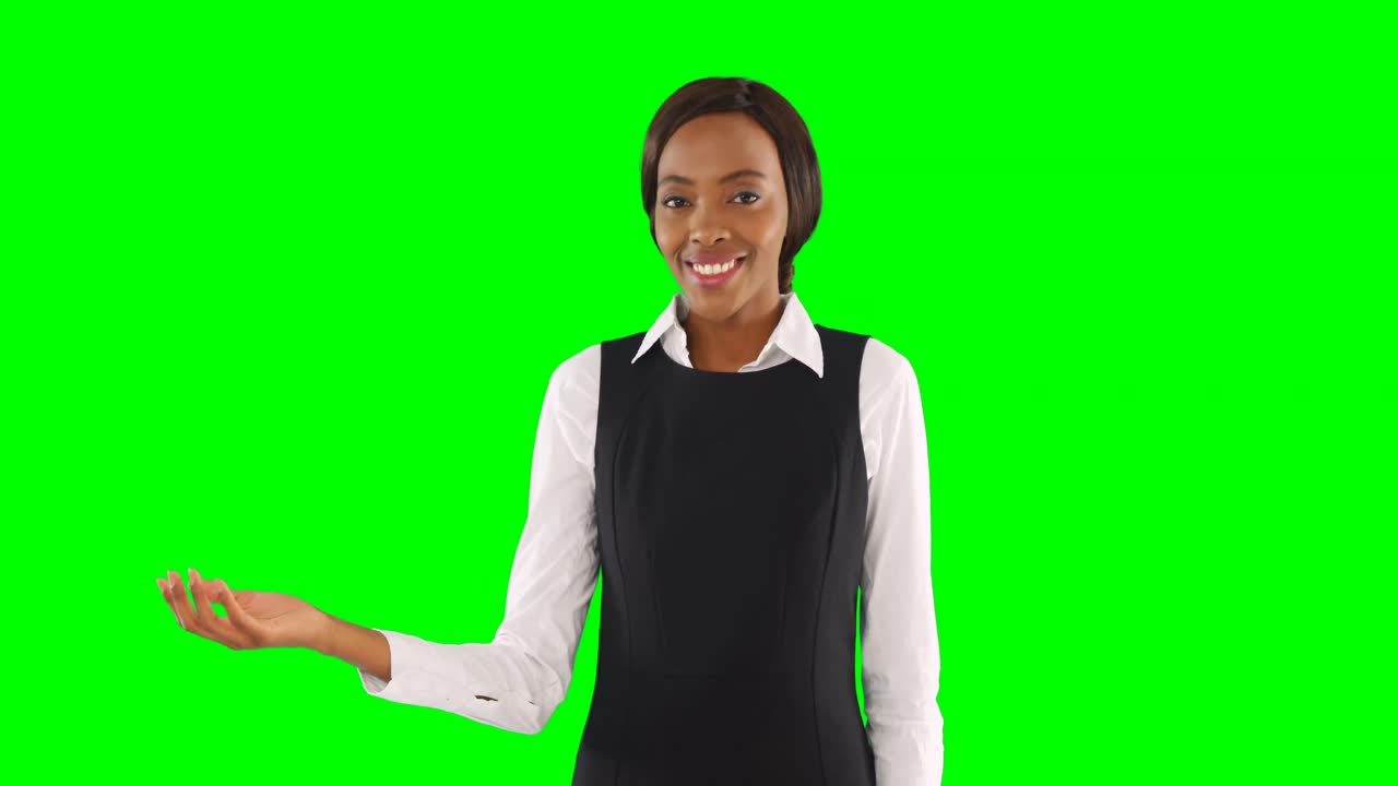 Woman pretending to hold an invisible object 4k