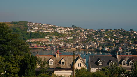 close up view of fowey coastal town in cornwall, united kingdom