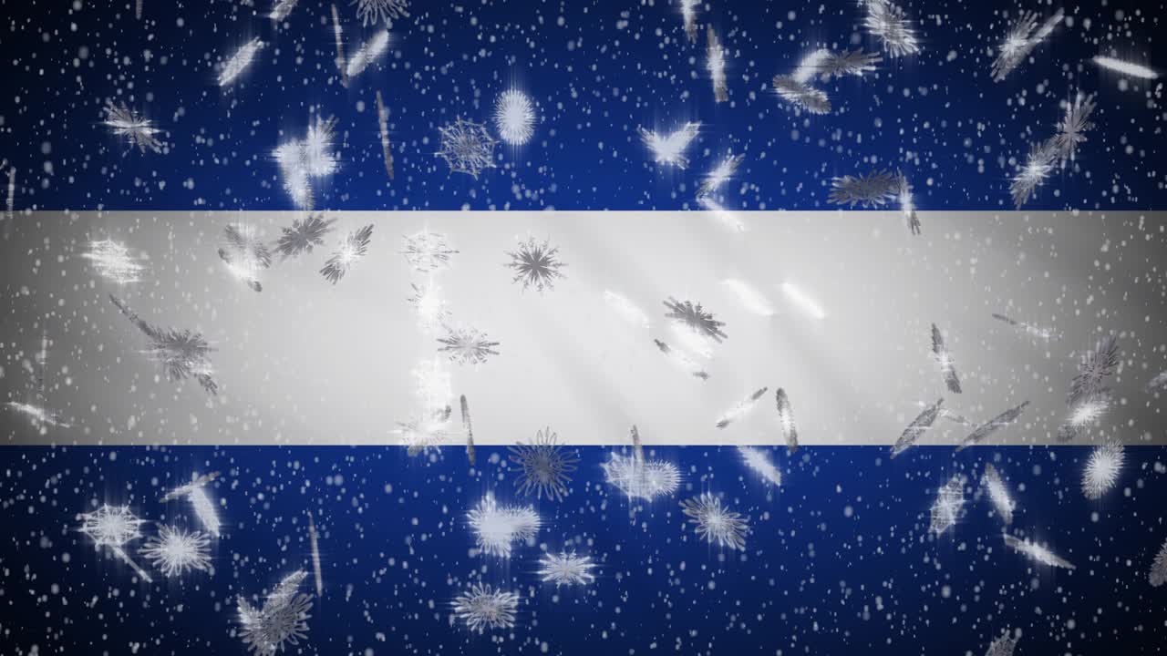 엘살바도르의 발은 눈이 내리는 루프, 새해와 크리스마스 배경, 루프