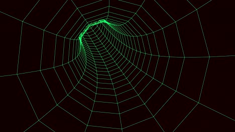 abstact network tunnel grid, 4k, green and black seamless loop.