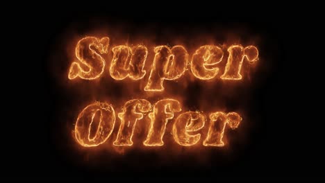 super offer word hot animated burning realistic fire flame and smoke seamlessly loop animation on
