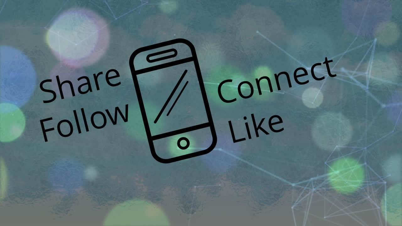 스 위의 소셜 미디어 텍스트의 애니메이션