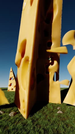 giant cheese sculpture in a field