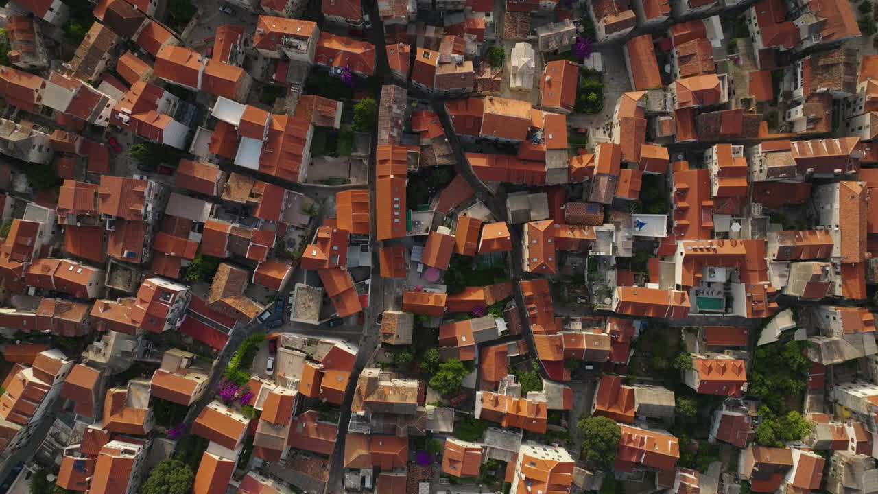 크로아티아, 유럽 -21 분할 도시의 공중 촬영