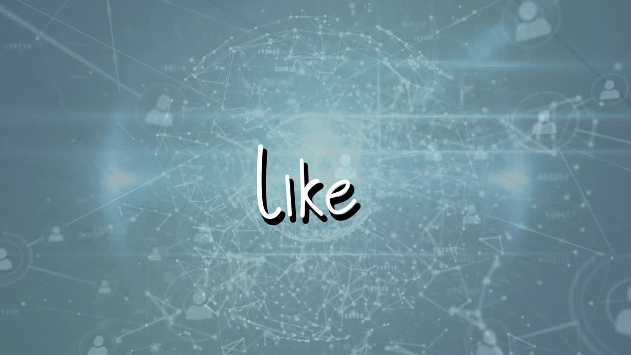 검은색 배경에 연결 네트워크를 통해 비슷한 텍스트의 애니메이션