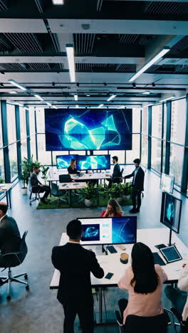 business meeting in modern office with technology and collaboration