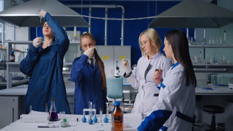 students conducting experiments in a laboratory