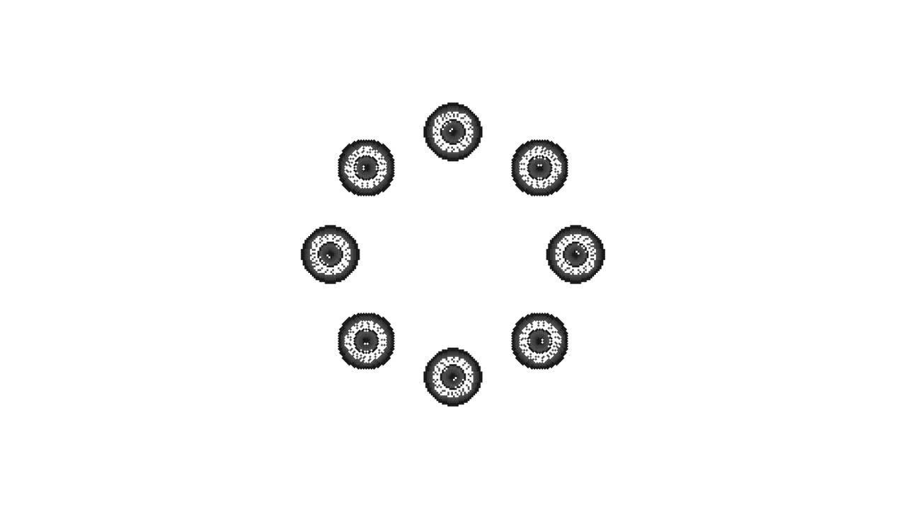 Pixel Art Halloween eye Spinning Circle Animated Overlay Transparent 30fps (6)