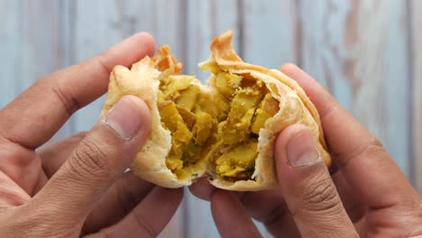 handheld indian samosas