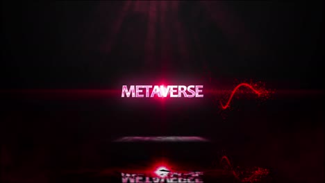 metaverso de texto completo, web 3.0 y etc. transiciones comerciales completas logotipo de partículas brillantes