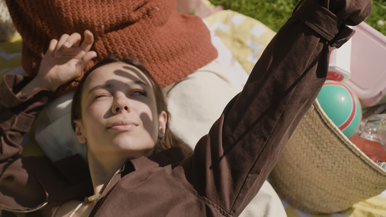 People having picnic outdoors