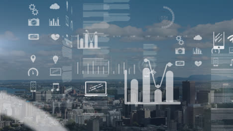 Animation-of-data-processing-and-stock-market-over-cityscape