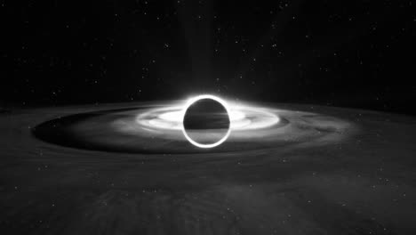 Wide,-black-and-white-Animation-of-a-Supermassive-black-hole-in-outer-space