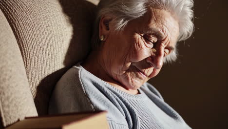 portrait of an elderly woman reading