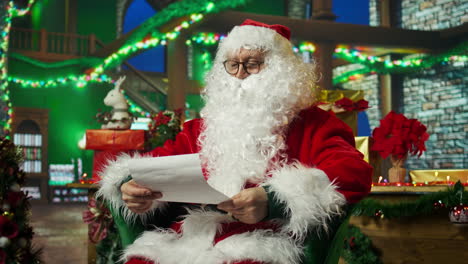 santa claus reading christmas letters