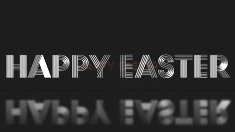 rolling happy easter text on black gradient