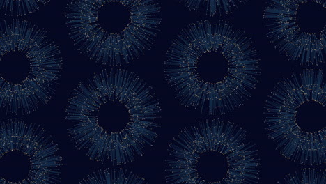 in the image, a mesmerizing design featuring metallic circles forms a spiral pattern on a dark blue backdrop. the circles intertwine, overlapping each other as they create a visually captivating and intricate composition