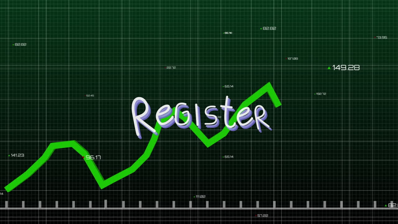 검은색 배경에 레지스터 텍스트와 데이터 처리의 애니메이션