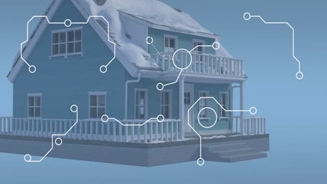 animation of network of connections over house