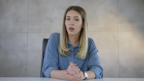 woman giving a presentation or video call