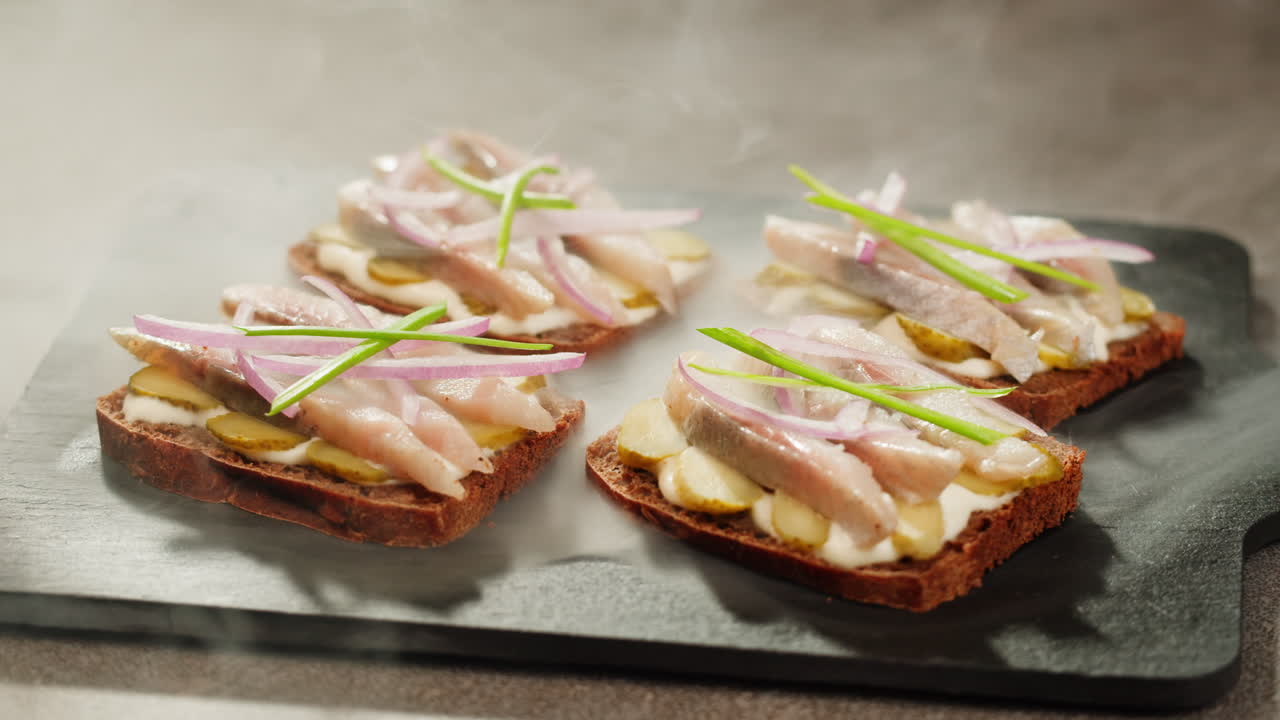 Smoked Herring Sandwiches with Smoke