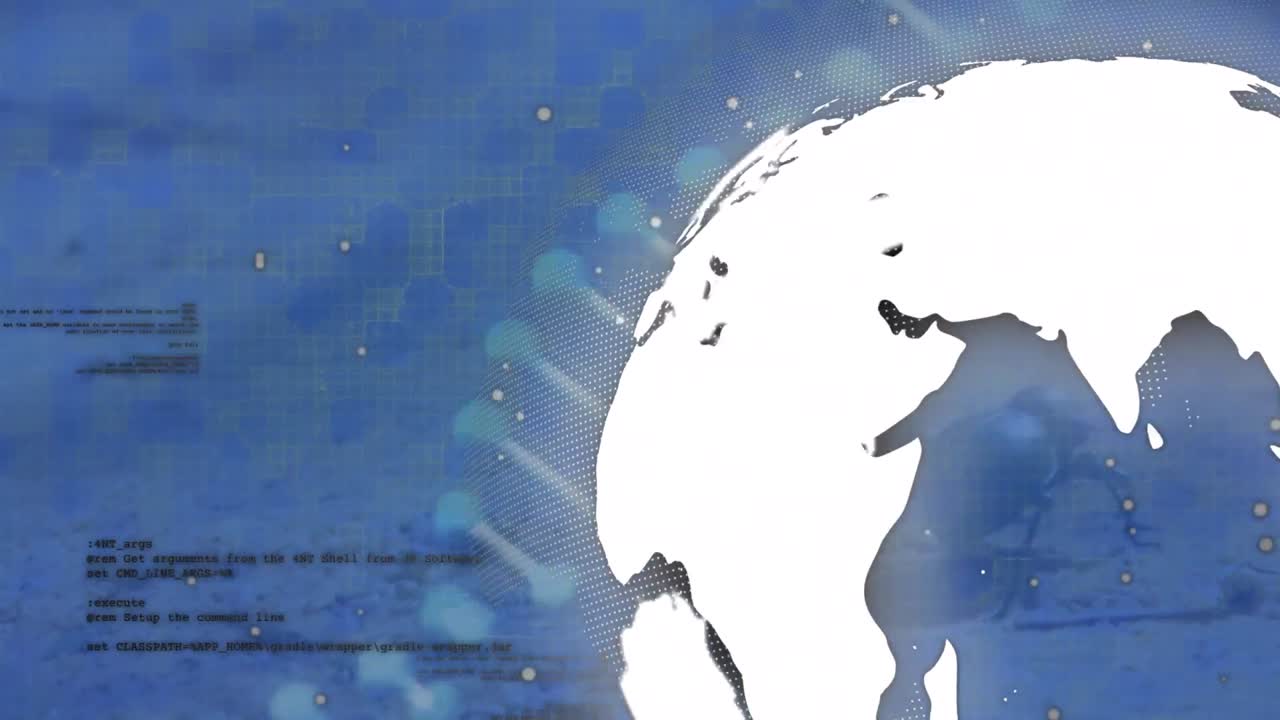 dna 스트랜드와 글로브의 애니메이션, 버그를 통한 데이터 처리