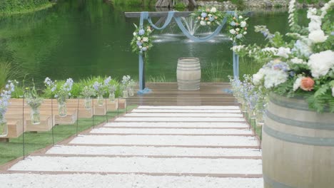 country house decorated for a wedding