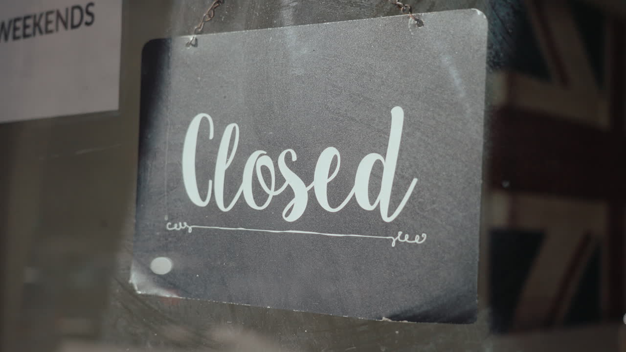Closed Sign on Shop Window
