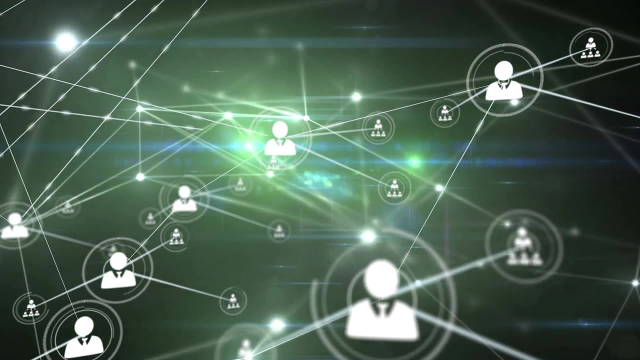 Connessione di rete digitale con icone dei social media