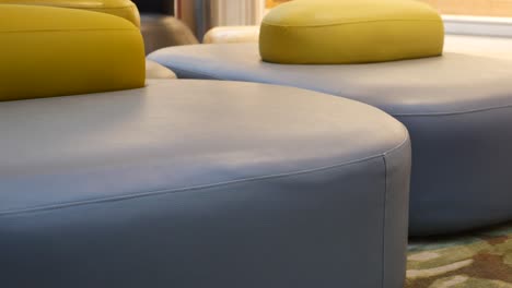 modern grey round cushioned seats