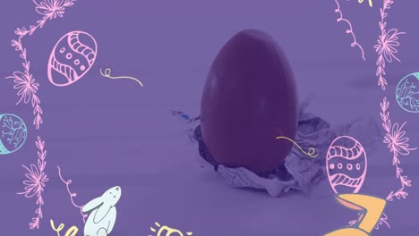 video compuesto del patrón decorativo de pascua en primer plano de un huevo de pascua