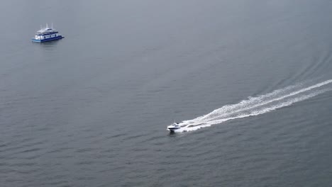 boat driving in water in new york
