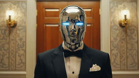 robot in a tuxedo