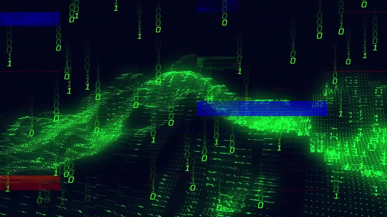 animación de codificación binaria y procesamiento de datos