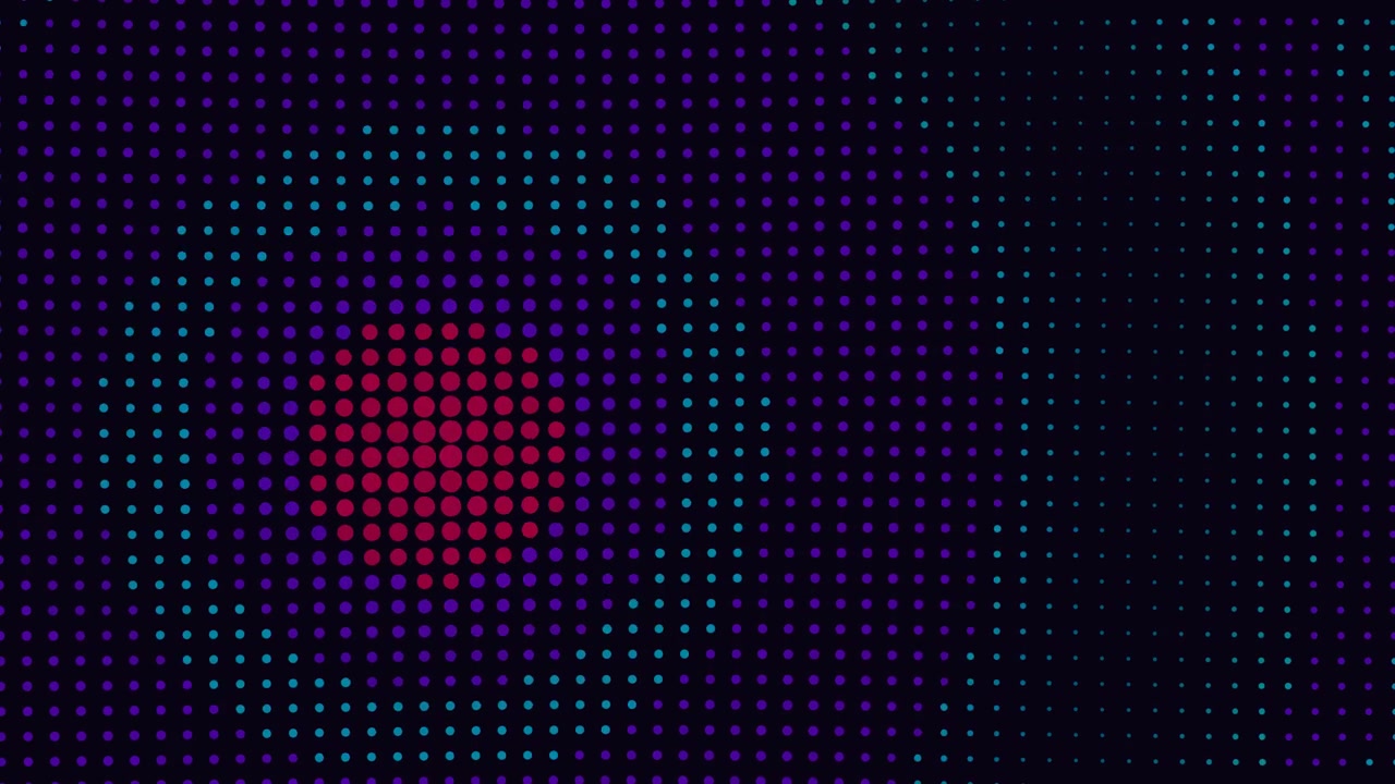 Grafica in movimento astratta di punti colorati pulsanti