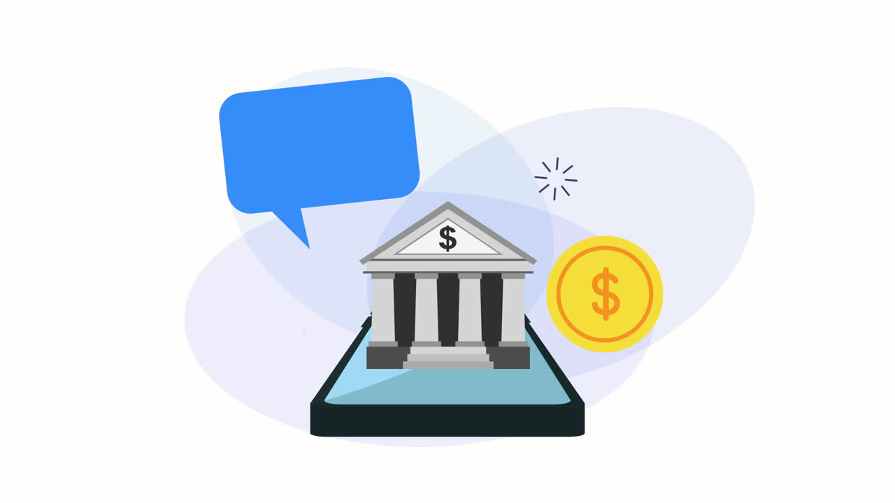 smartphone with social media marketing animation