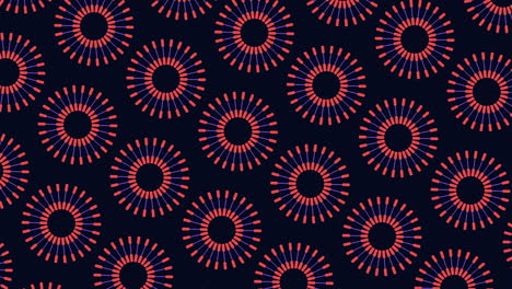 glowing blue circles seamless pattern on black background