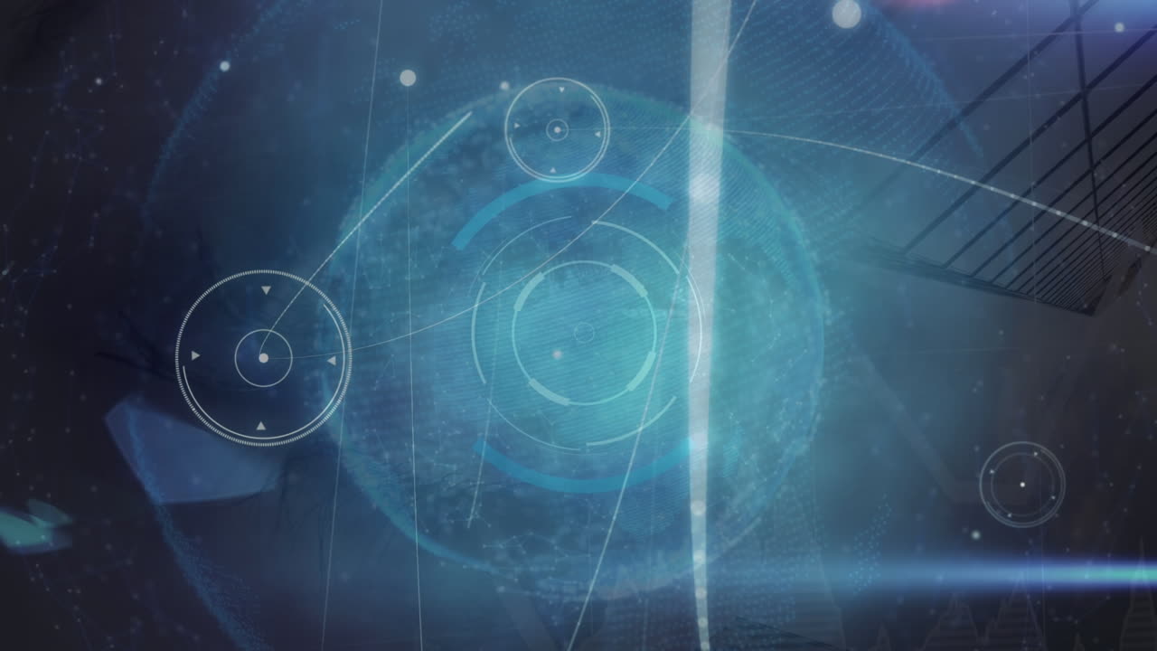 Animation of network of connections over dark background