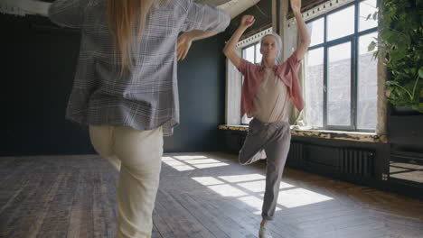 group dance class in a studio