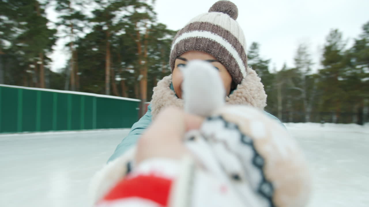 Woman Ice Skating, Winter Fun