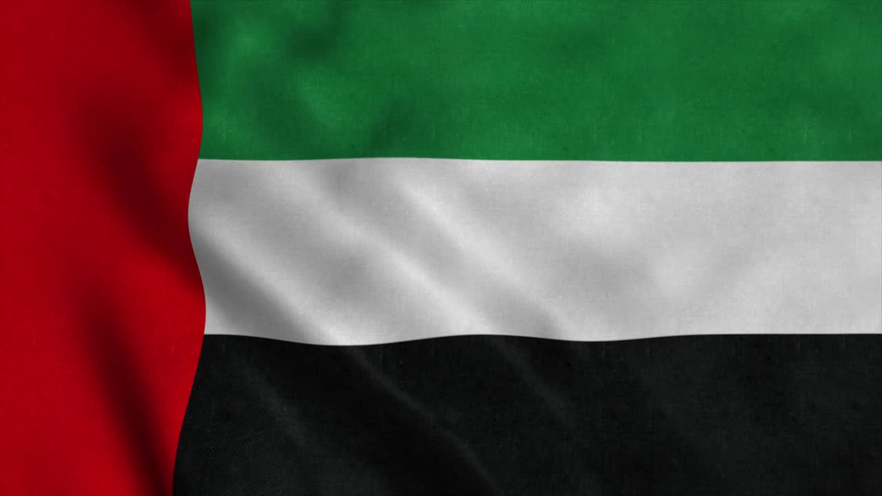 la bandera nacional de los emiratos árabes unidos agitando animación - 4k