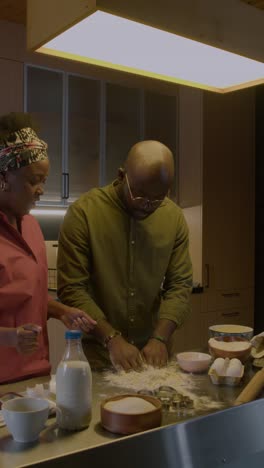 mature couple cooking in the kitchen