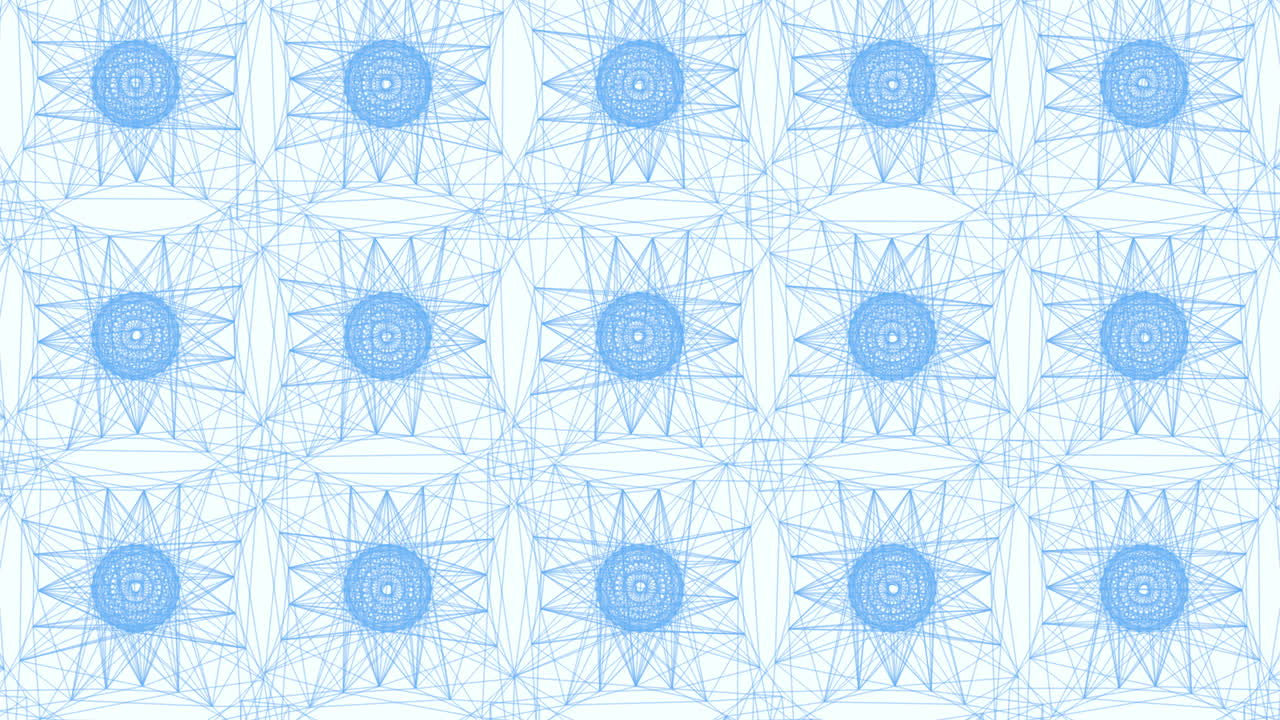 흰색 그라데이션에 기하학적 원활한 원에 연결된 파란색 선