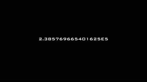 scientific number counting on black background