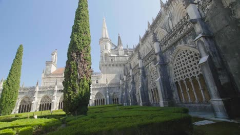 gothic monastery cloister in portugal