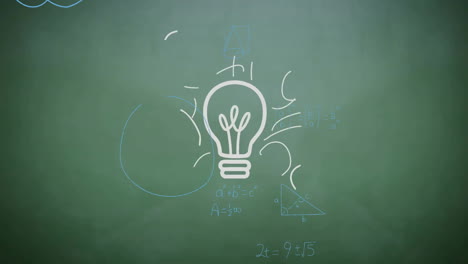 animation of lightbulb over mathematical equations