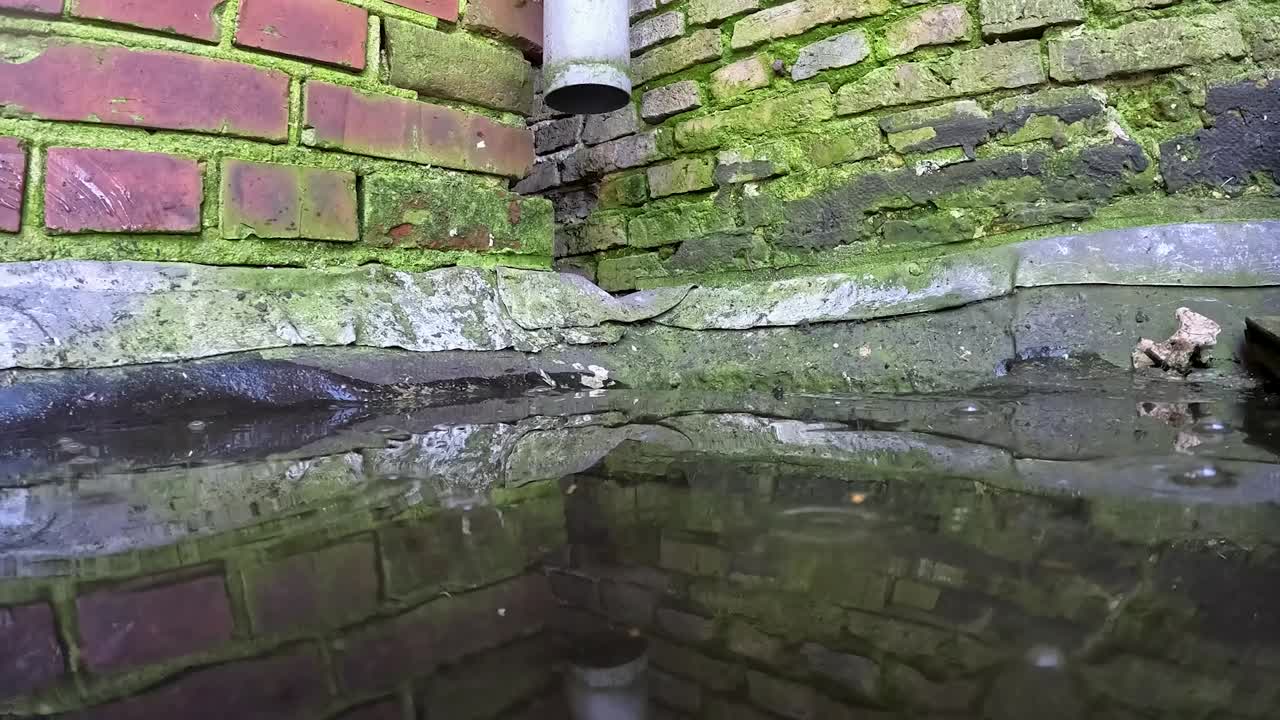 Video, jossa vettä työnnetään viemäriin.
