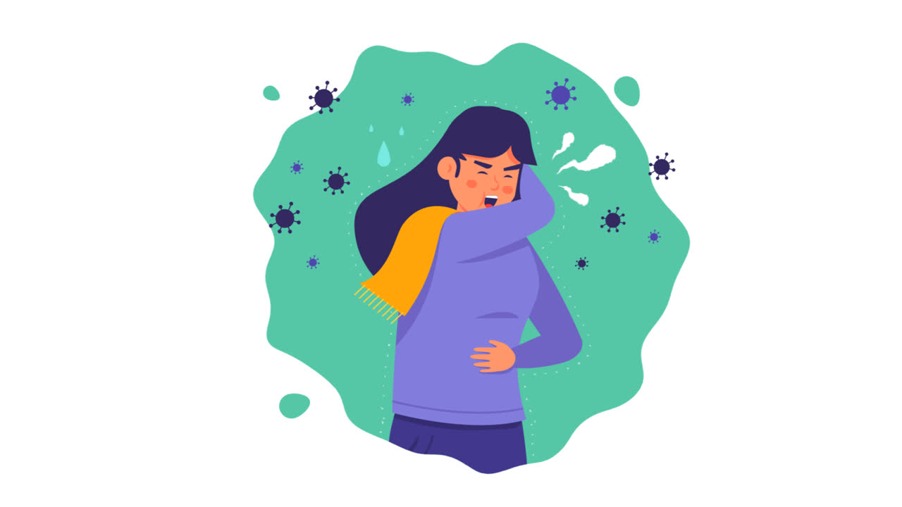 An animation of a Coughing person coronavirus